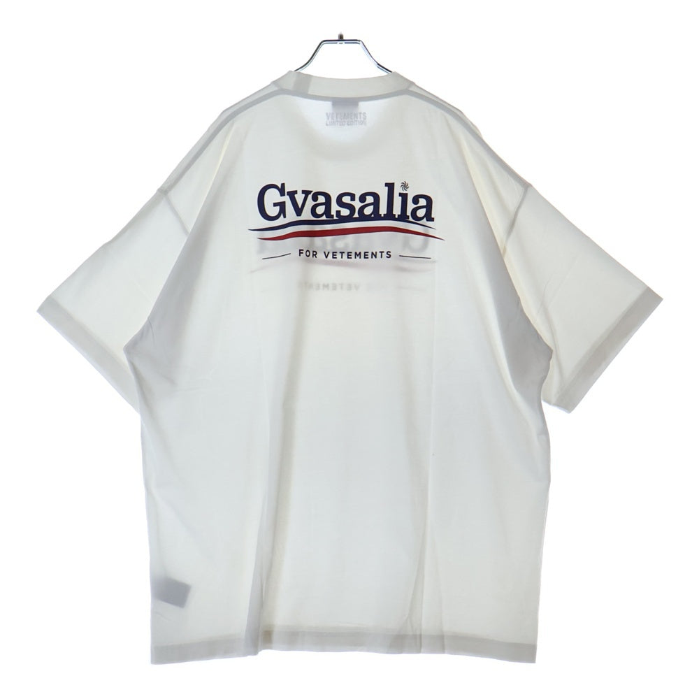 VETEMENTS(ヴェトモン) 21SS GVASALIA S/S TEE ヴァザリア 半袖Tシャツ ホワイト UA52TR220W