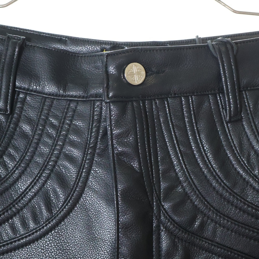 GUAPI(グアピ) BAGGY LEATHER PANT バギー レザーパンツ ブラック