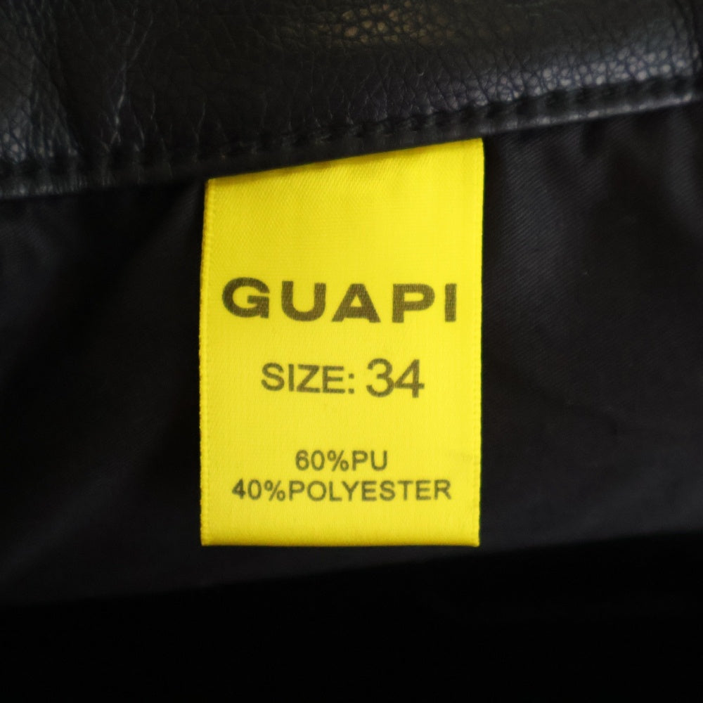 GUAPI(グアピ) BAGGY LEATHER PANT バギー レザーパンツ ブラック