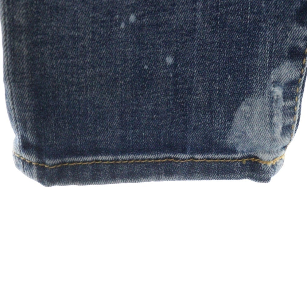 DSQUARED2(ディースクエアード) JENNIFER CROPPED JEAN ジェニファークロップドジーン ダメージ加工 スキニーデニムパンツ インディゴ S75LB0645