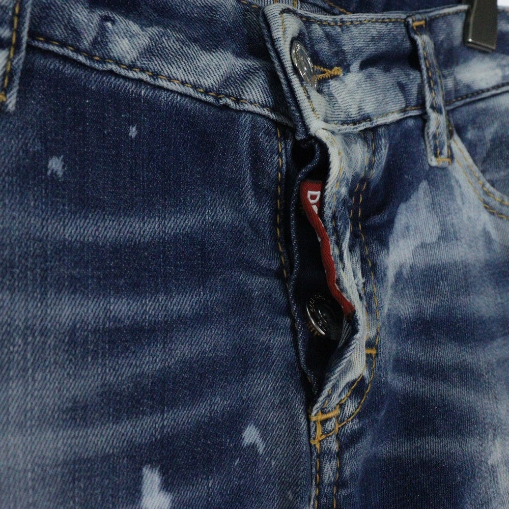 DSQUARED2(ディースクエアード) JENNIFER CROPPED JEAN ジェニファークロップドジーン ダメージ加工 スキニーデニムパンツ インディゴ S75LB0645