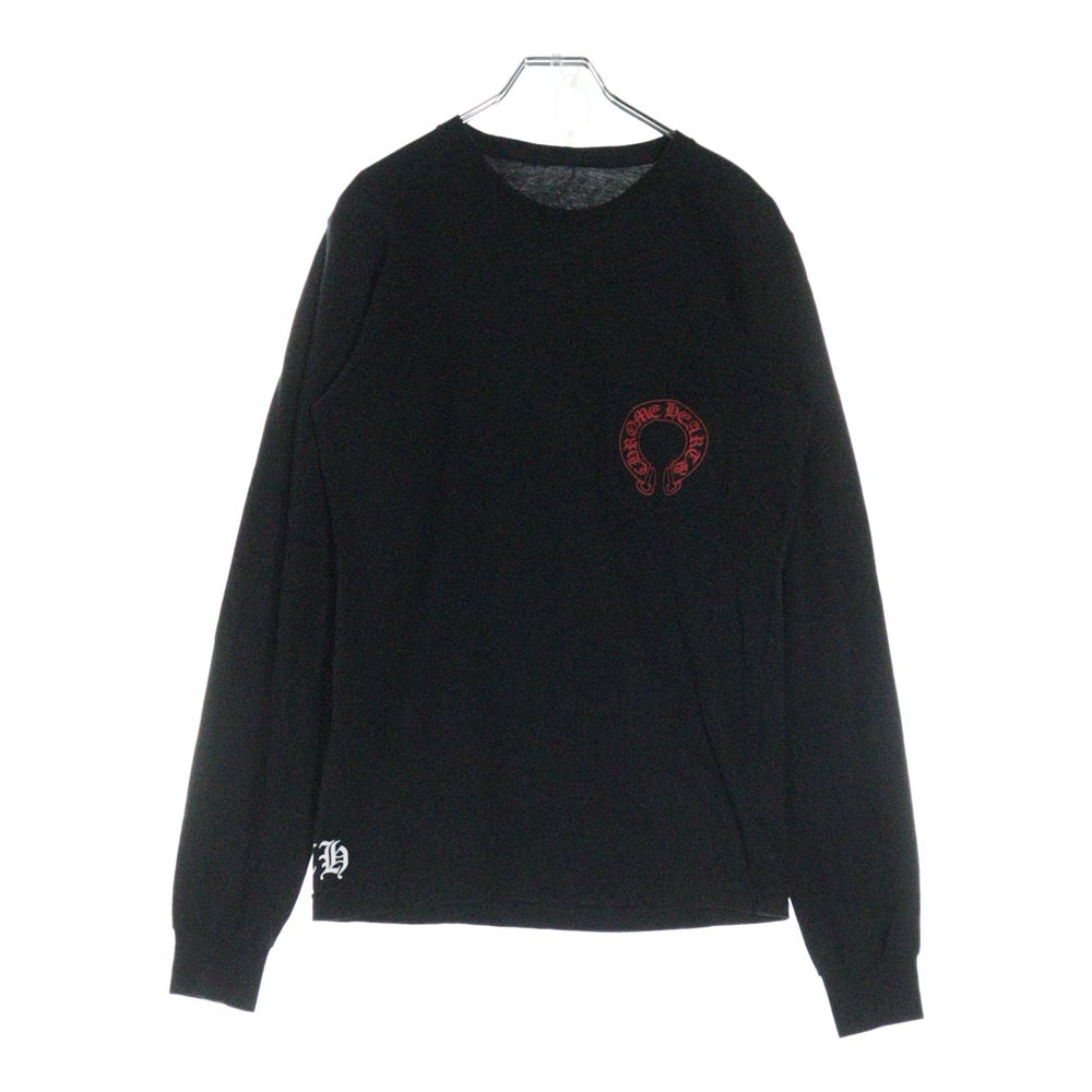 CHROME HEARTS(クロムハーツ) CEMETERY L/S TEE バックセメタリープリント クルーネック 長袖Tシャツ ブラック