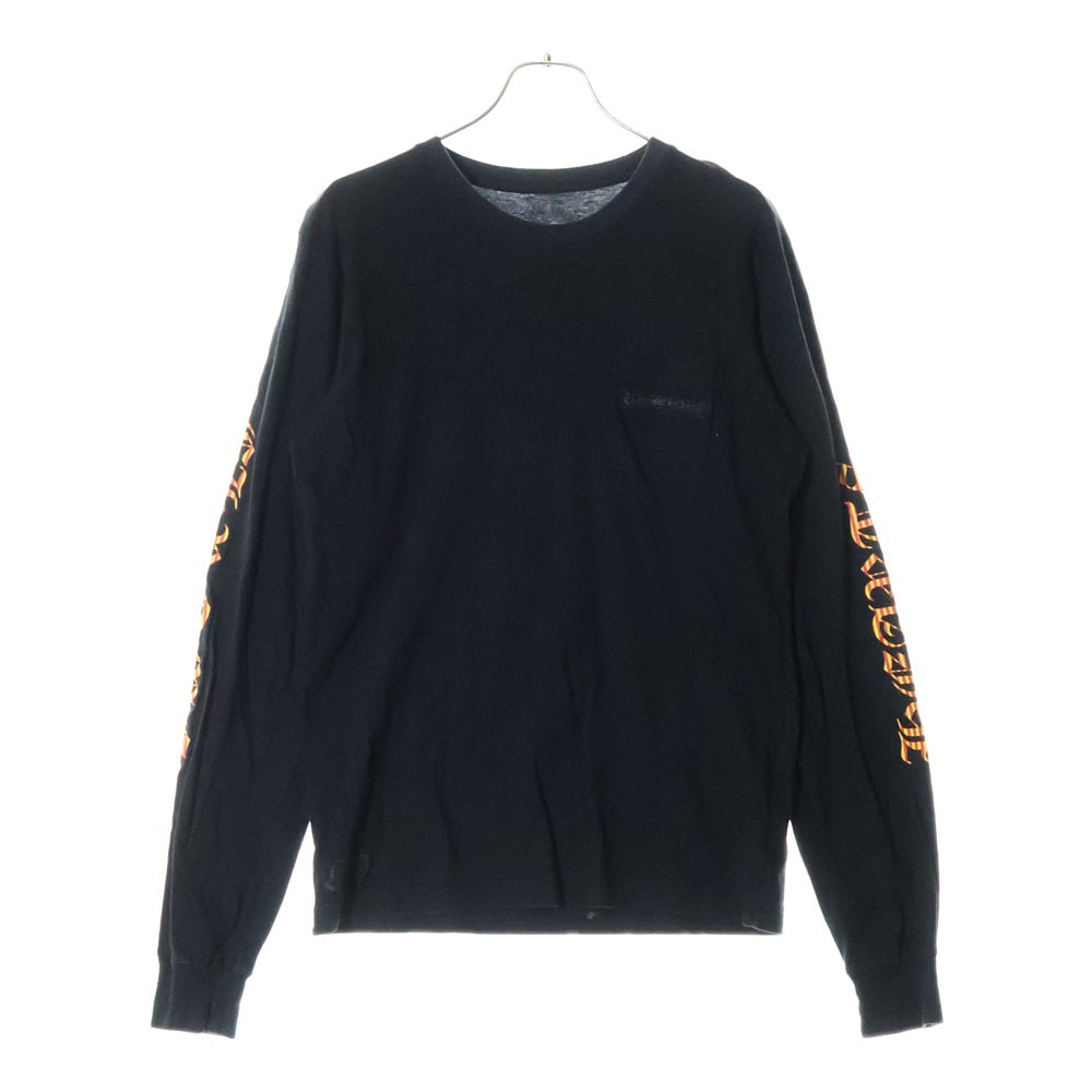 CHROME HEARTS(クロムハーツ) VINE DAGGER バックヴァインダガープリント クルーネック 長袖Tシャツ ブラック