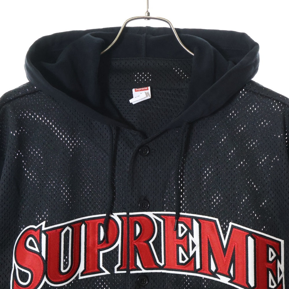 SUPREME(シュプリーム) 20SS Mesh Hooded L/S Baseball Jersey メッシュフーデッドロングスリーブベースボールジャージー ブラック