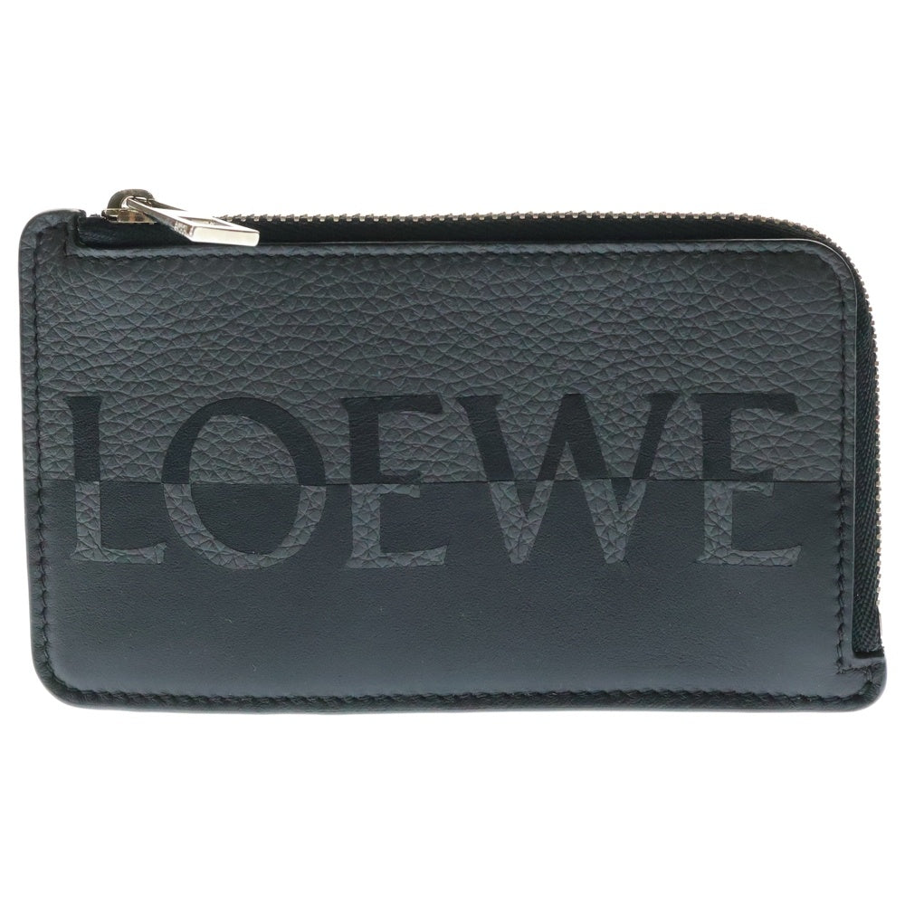 LOEWE(ロエベ) スムースカーフスキン コインケース カードケース ブラック/グレー