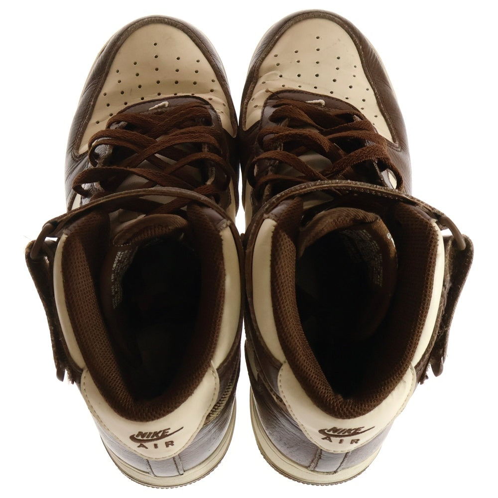 NIKE(ナイキ) Air Force 1 Mid Plaid DV0792-100 エアーフォース 1 ミッド ハイカットスニーカー ブラウン/ホワイト US8/26cn