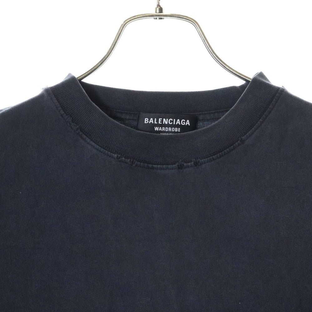 BALENCIAGA(バレンシアガ) 22AW Property Tee フロントロゴプリント クルーネック 半袖Tシャツ グレー 641675 TMVH8