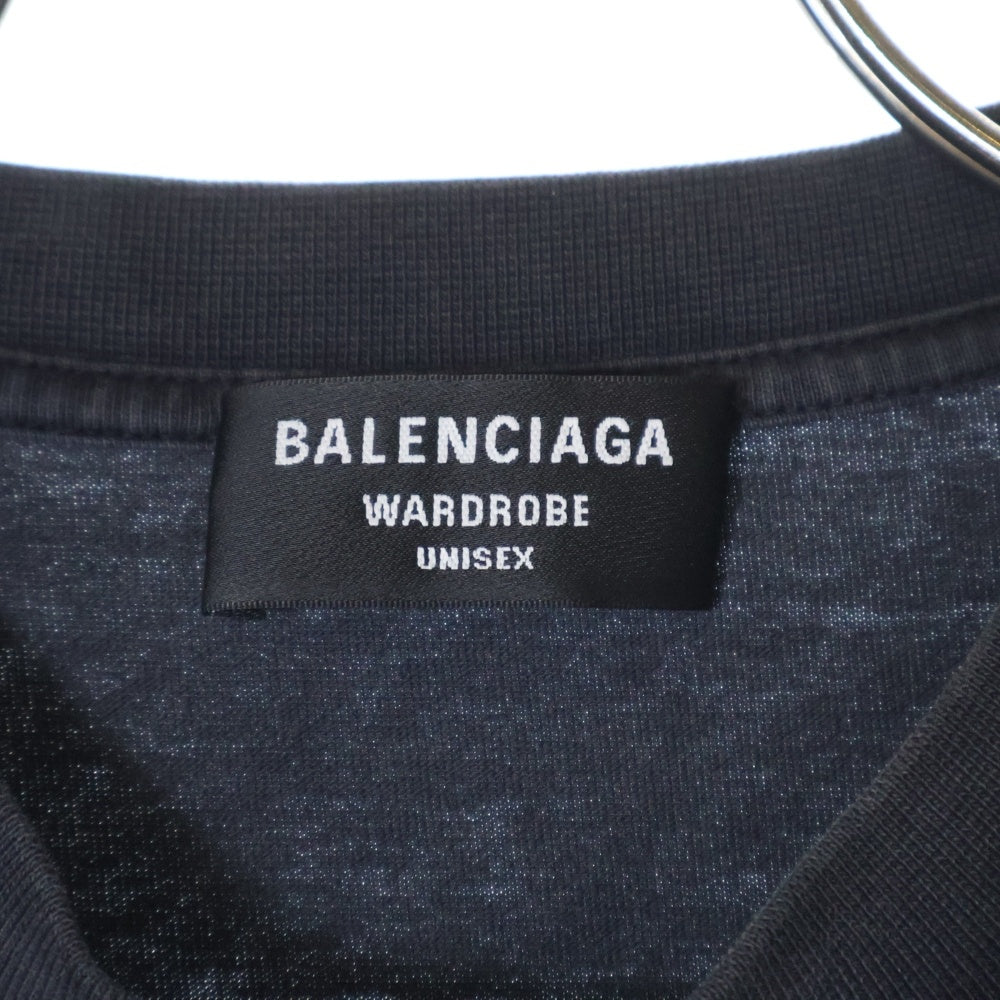 BALENCIAGA(バレンシアガ) 22AW Property Tee フロントロゴプリント クルーネック 半袖Tシャツ グレー 641675 TMVH8