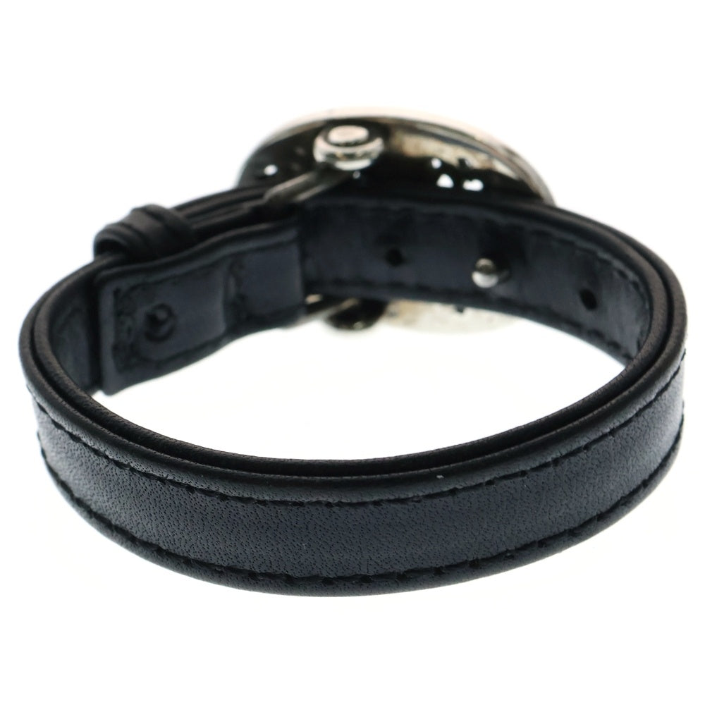 CHROME HEARTS(クロムハーツ) TNY CLASSIC OVAL タイニークラシックオーバル レザーブレスレット ブラック