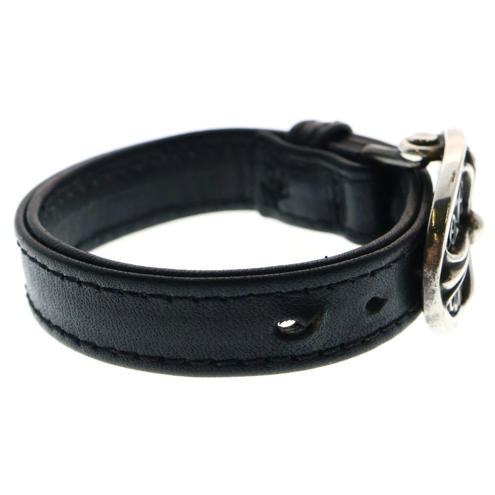 CHROME HEARTS(クロムハーツ) TNY CLASSIC OVAL タイニークラシックオーバル レザーブレスレット ブラック