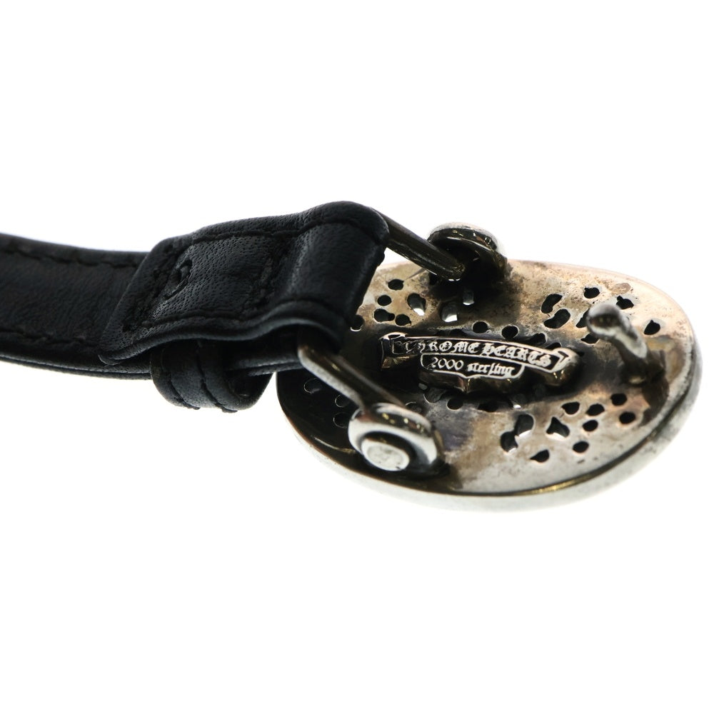 CHROME HEARTS(クロムハーツ) TNY CLASSIC OVAL タイニークラシックオーバル レザーブレスレット ブラック