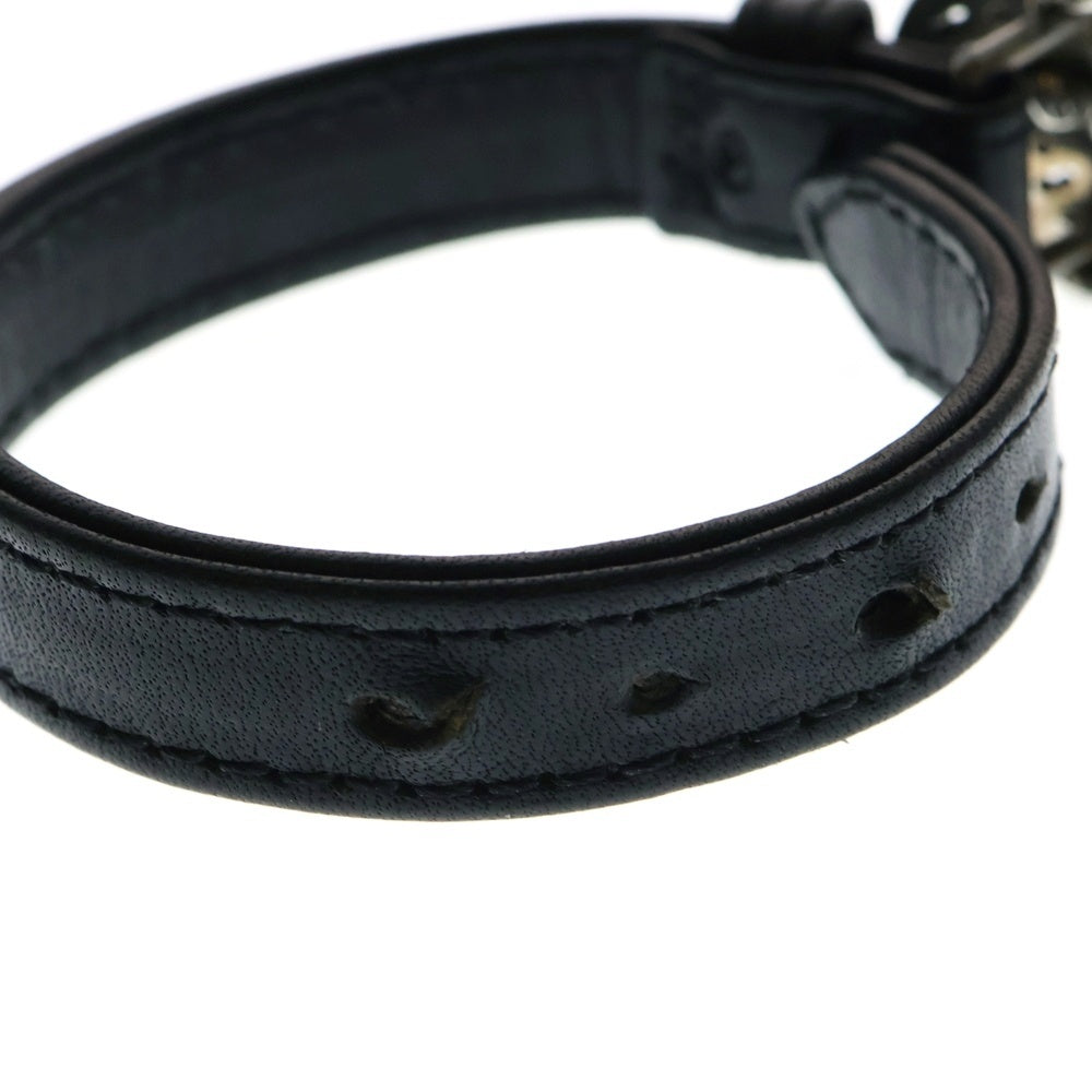 CHROME HEARTS(クロムハーツ) TNY CLASSIC OVAL タイニークラシックオーバル レザーブレスレット ブラック