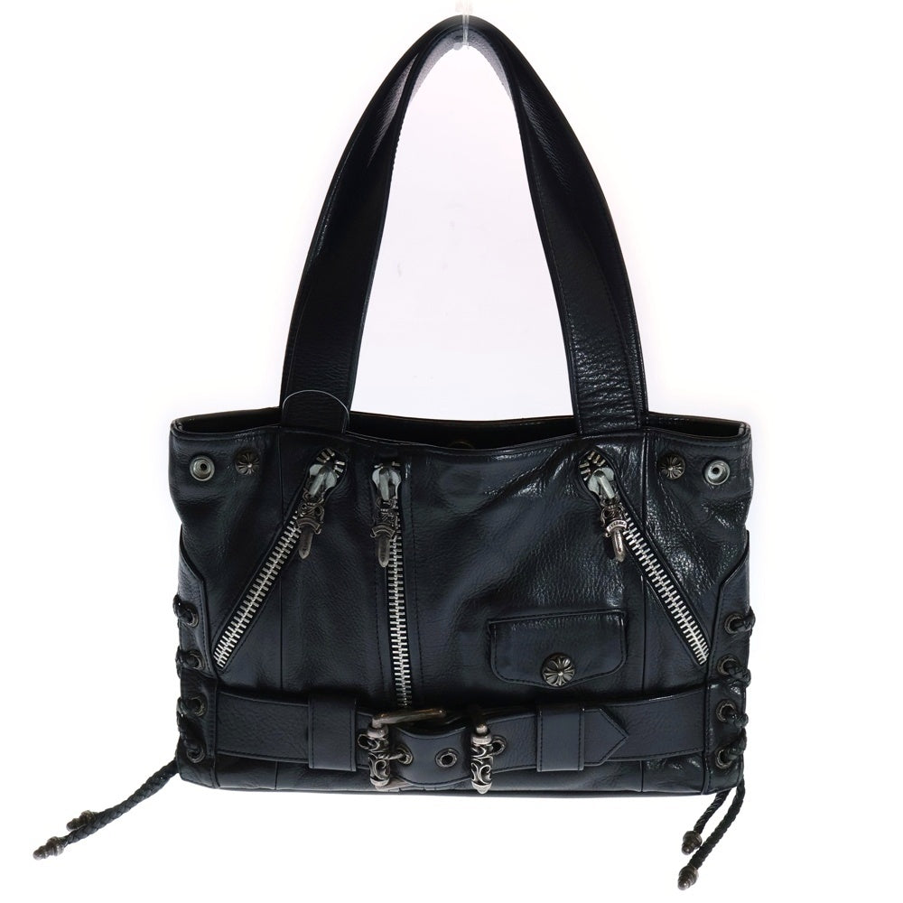 CHROME HEARTS(クロムハーツ) JJ DEAN SMALL JJディーン スモール レザーライダースハンドバッグ ブラック