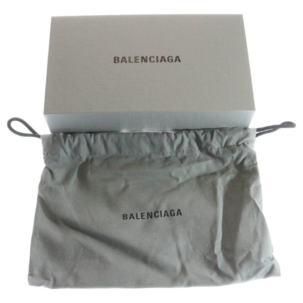 BALENCIAGA(バレンシアガ) ロゴ入り レザーロングウォレット ラウンドジップ 長財布 ブラック 594290