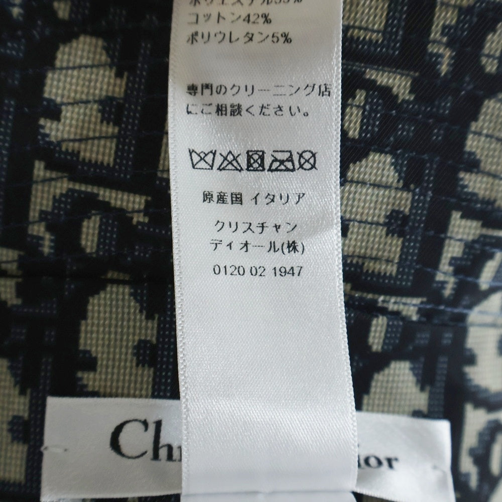 Christian Dior(クリスチャンディオール) Teddy-D オブリーク総柄 無地 リバーシブルバケットハット ネイビー 95TDD923A130