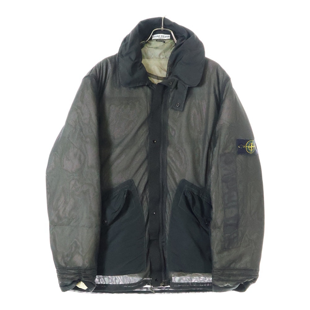 STONE ISLAND(ストーンアイランド) ワッペン付き メッシュダウンジャケット カーキ 39154E36