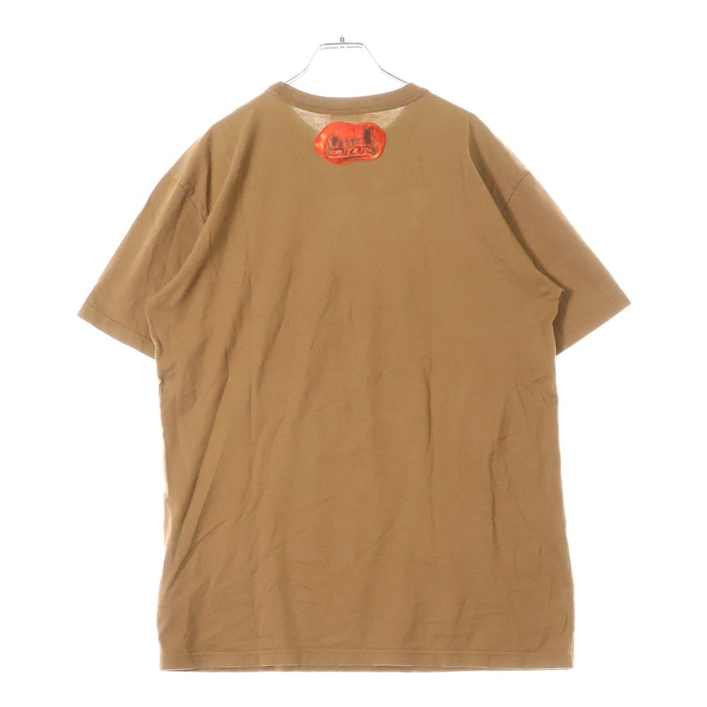 DIOR(ディオール) 22AW ×Travis Scott Cactus Jack Oversized Tee トラヴィススコット カクタスジャック フロントプリント クルーネック 半袖Tシャツ ブラウン 283J641B0677
