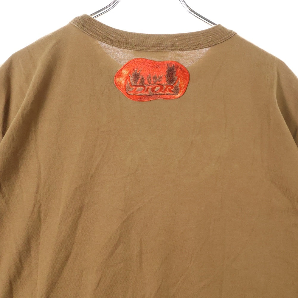 DIOR(ディオール) 22AW ×Travis Scott Cactus Jack Oversized Tee トラヴィススコット カクタスジャック フロントプリント クルーネック 半袖Tシャツ ブラウン 283J641B0677