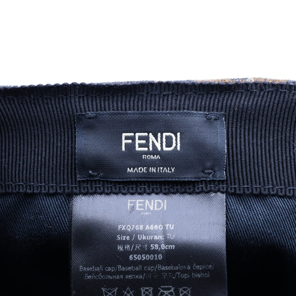 FENDI(フェンディ) FFロゴ キャップ ズッカ柄 ベースボールキャップ FXQ768 A660 TU ブラウン
