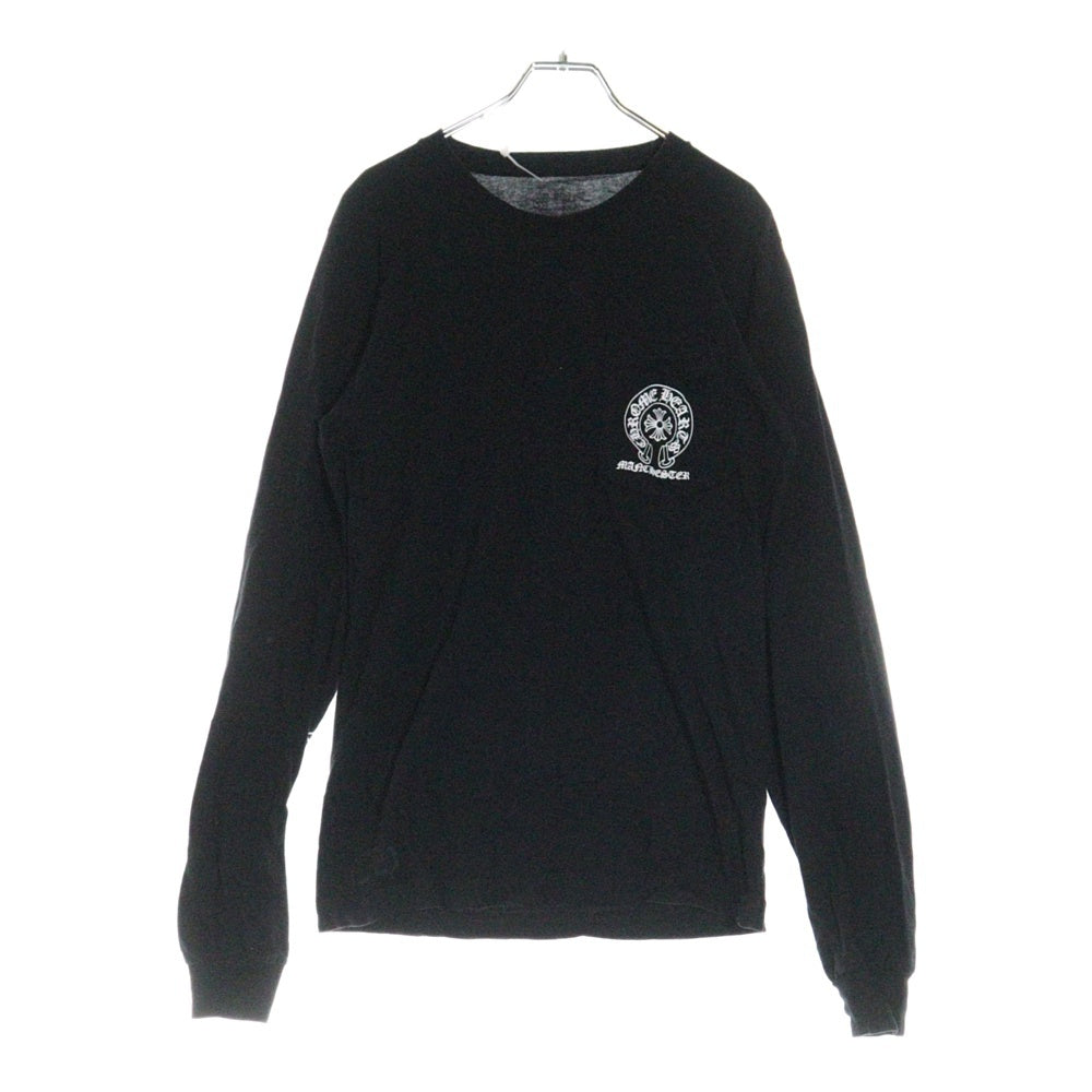 CHROME HEARTS(クロムハーツ) Manchester Limited Floral Cross Horseshoe マンチェスター ホースシュー 袖フローラルクロス クルーネック 長袖Tシャツ ブラック