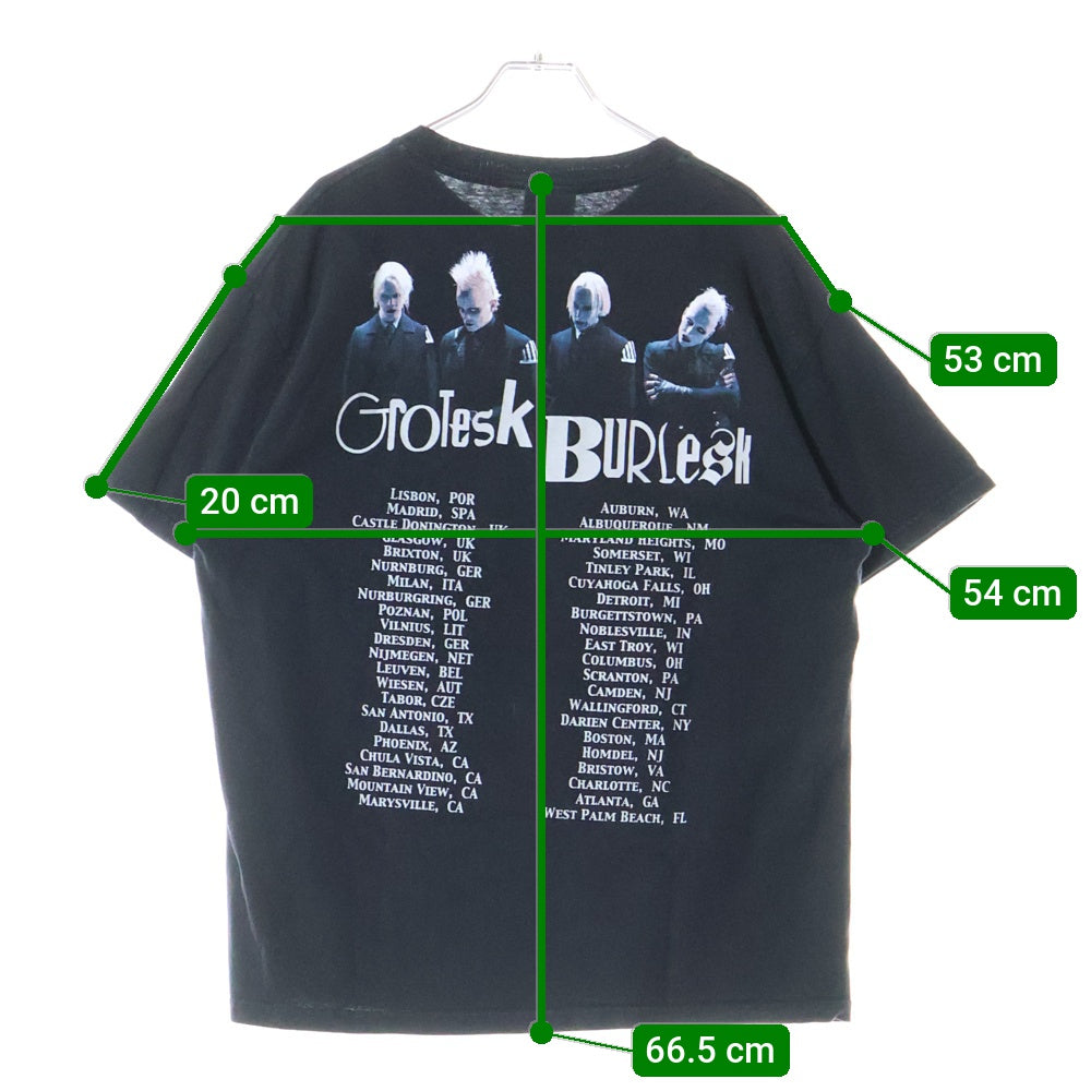 VINTAGE(ヴィンテージ) 00s Marilyn Manson GROTESK BURLESK マリリンマンソン 両面プリント クルーネック 半袖Tシャツ ブラック