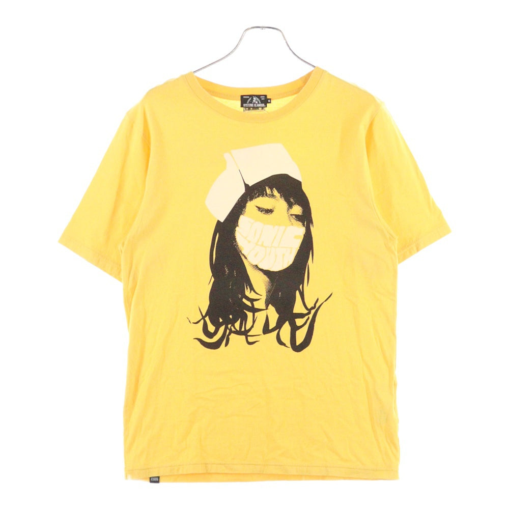 HYSTERIC GLAMOUR(ヒステリックグラマー) SONIC YOUTH ソニックユース クルーネック 半袖Tシャツ 半袖カットソー イエロー