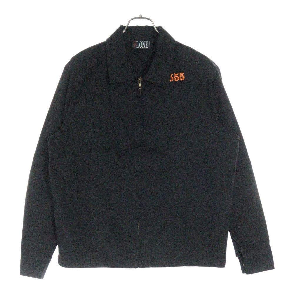 VLONE(ヴィーロン) 555555 バックプリント コットン ジップアップジャケット ブラック