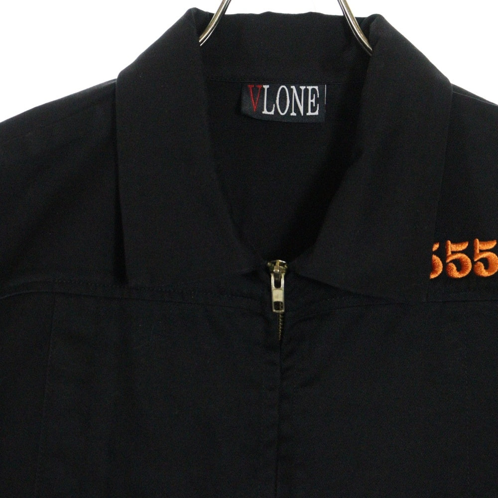 VLONE(ヴィーロン) 555555 バックプリント コットン ジップアップジャケット ブラック