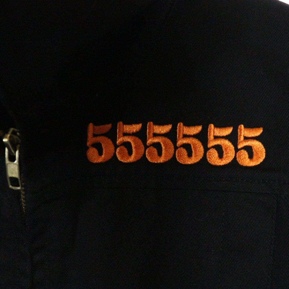 VLONE(ヴィーロン) 555555 バックプリント コットン ジップアップジャケット ブラック
