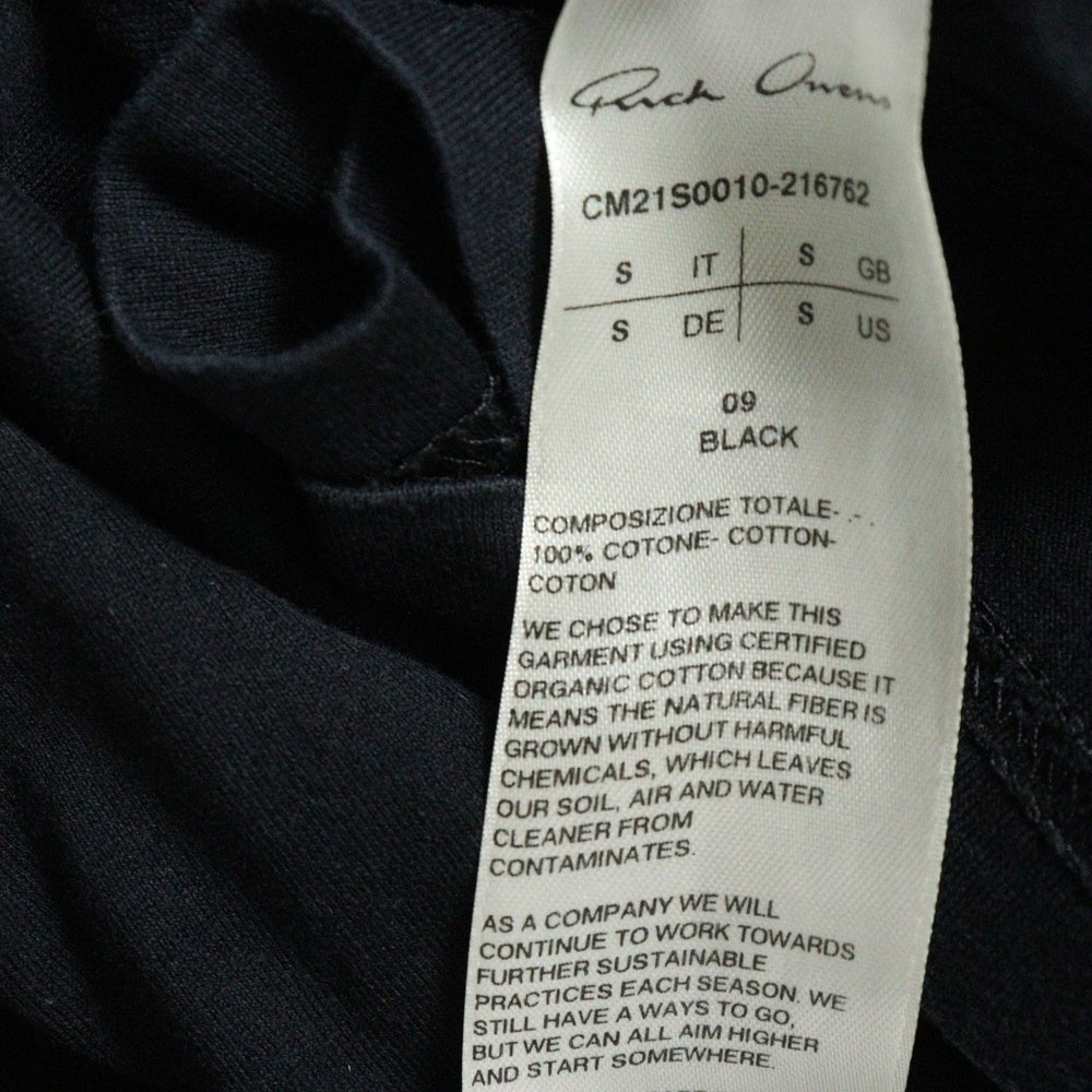 Rick Owens(リックオウエンス) 21SS ×Champion チャンピオン フロントロゴ 半袖Tシャツ カットソー ブラック CM21S0010-216762