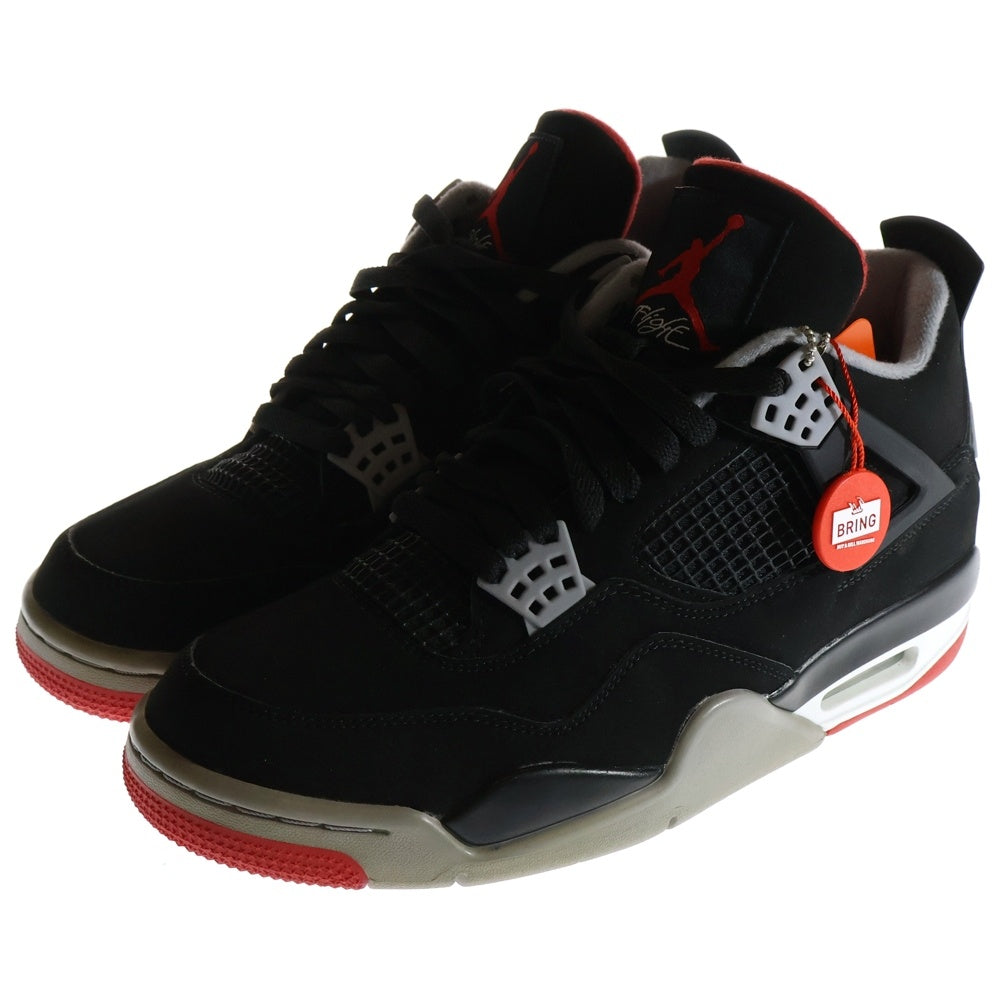 NIKE(ナイキ) AIR JORDAN 4 RETRO BRED 2019 エアジョーダン レトロ ブレッド ハイカットスニーカー ブラック/レッド US9.5/27.5cm 308497-060