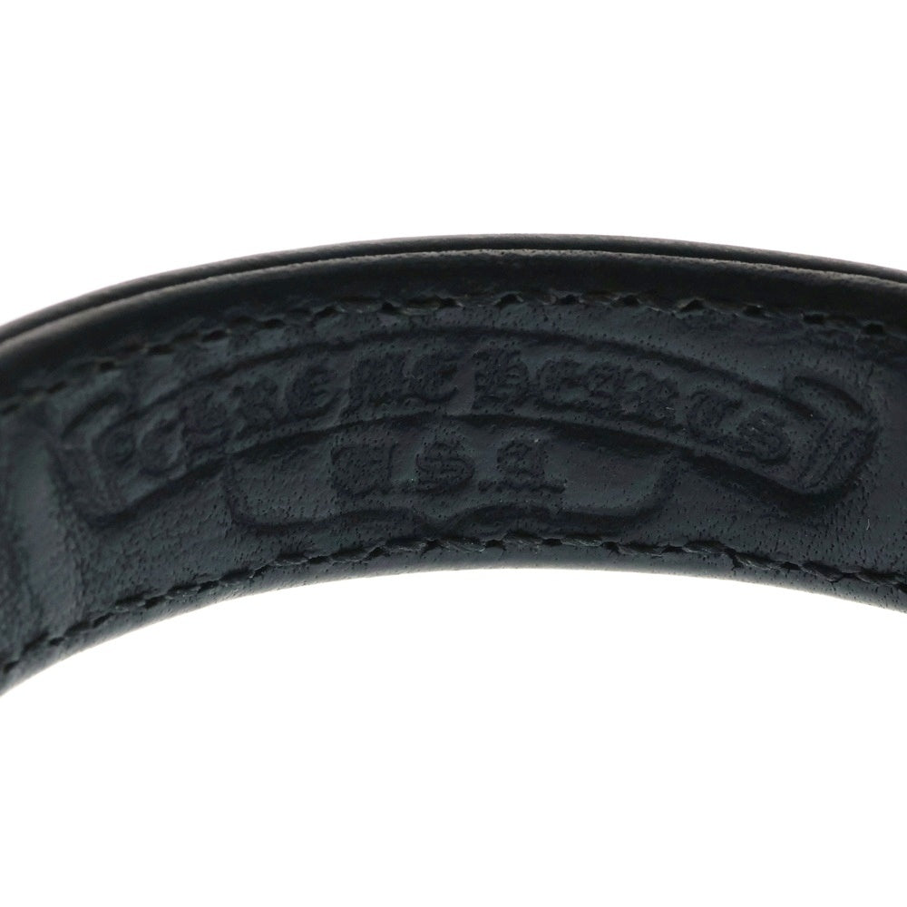 CHROME HEARTS(クロムハーツ) GUNSLINGER ガンスリンガー クロスボール レザーブレスレット ブラック/シルバー BCA146