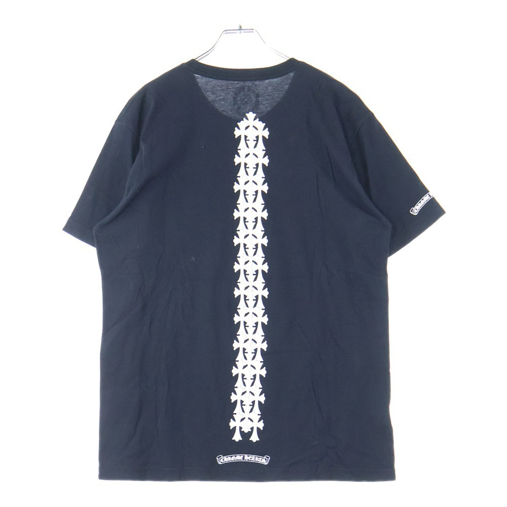 CHROME HEARTS(クロムハーツ) Cross Tire Track Tee バックセメタリープリント クルーネック 半袖Tシャツ ブラック