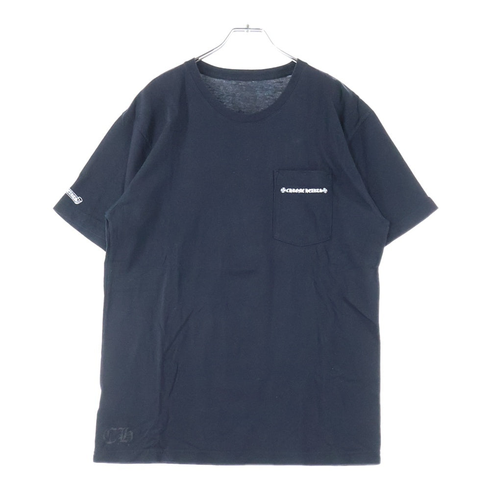 CHROME HEARTS(クロムハーツ) Cross Tire Track Tee バックセメタリープリント クルーネック 半袖Tシャツ ブラック