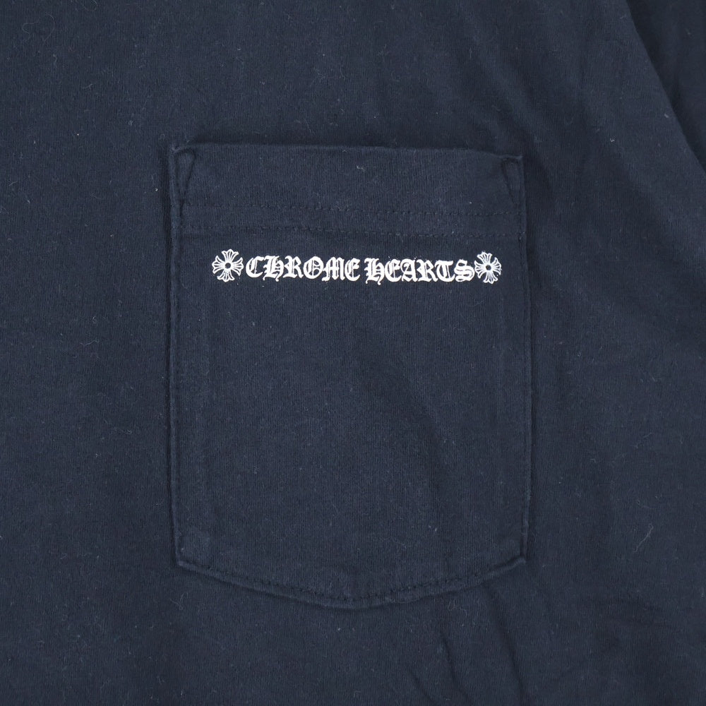 CHROME HEARTS(クロムハーツ) Cross Tire Track Tee バックセメタリープリント クルーネック 半袖Tシャツ ブラック
