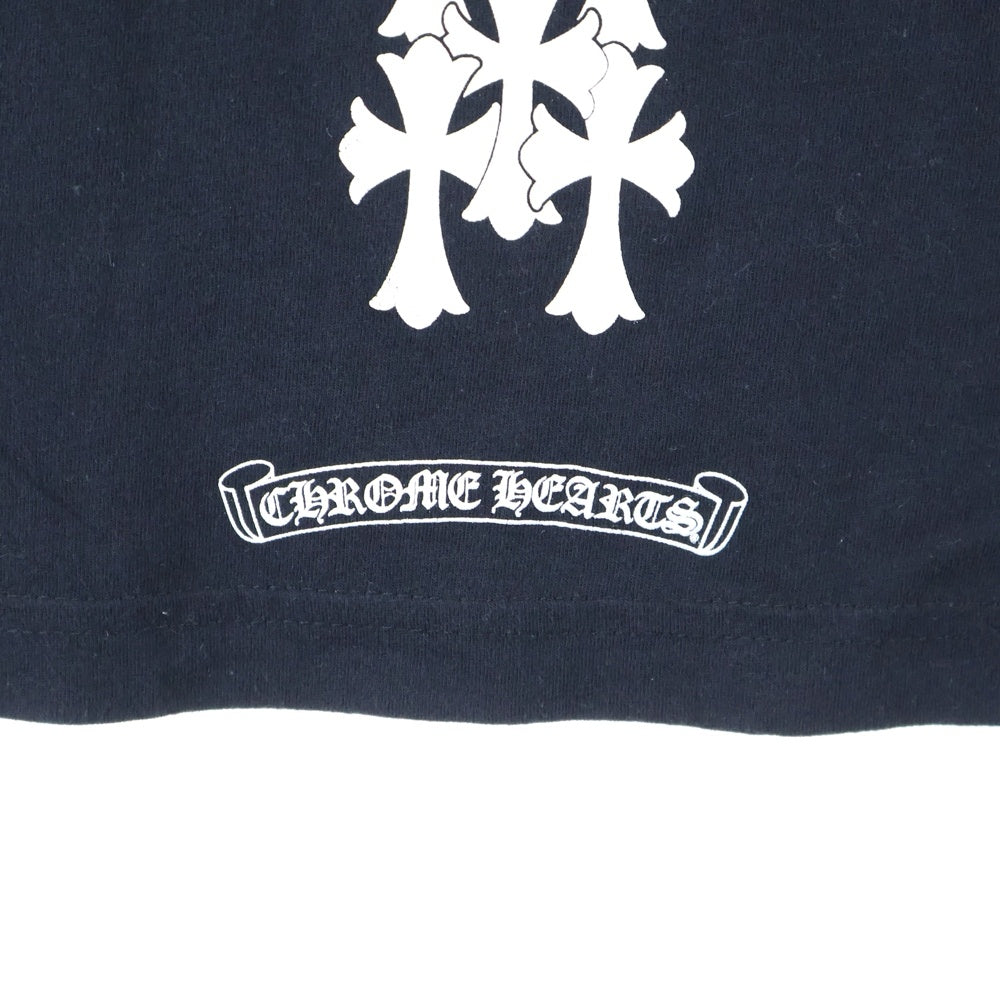 CHROME HEARTS(クロムハーツ) Cross Tire Track Tee バックセメタリープリント クルーネック 半袖Tシャツ ブラック