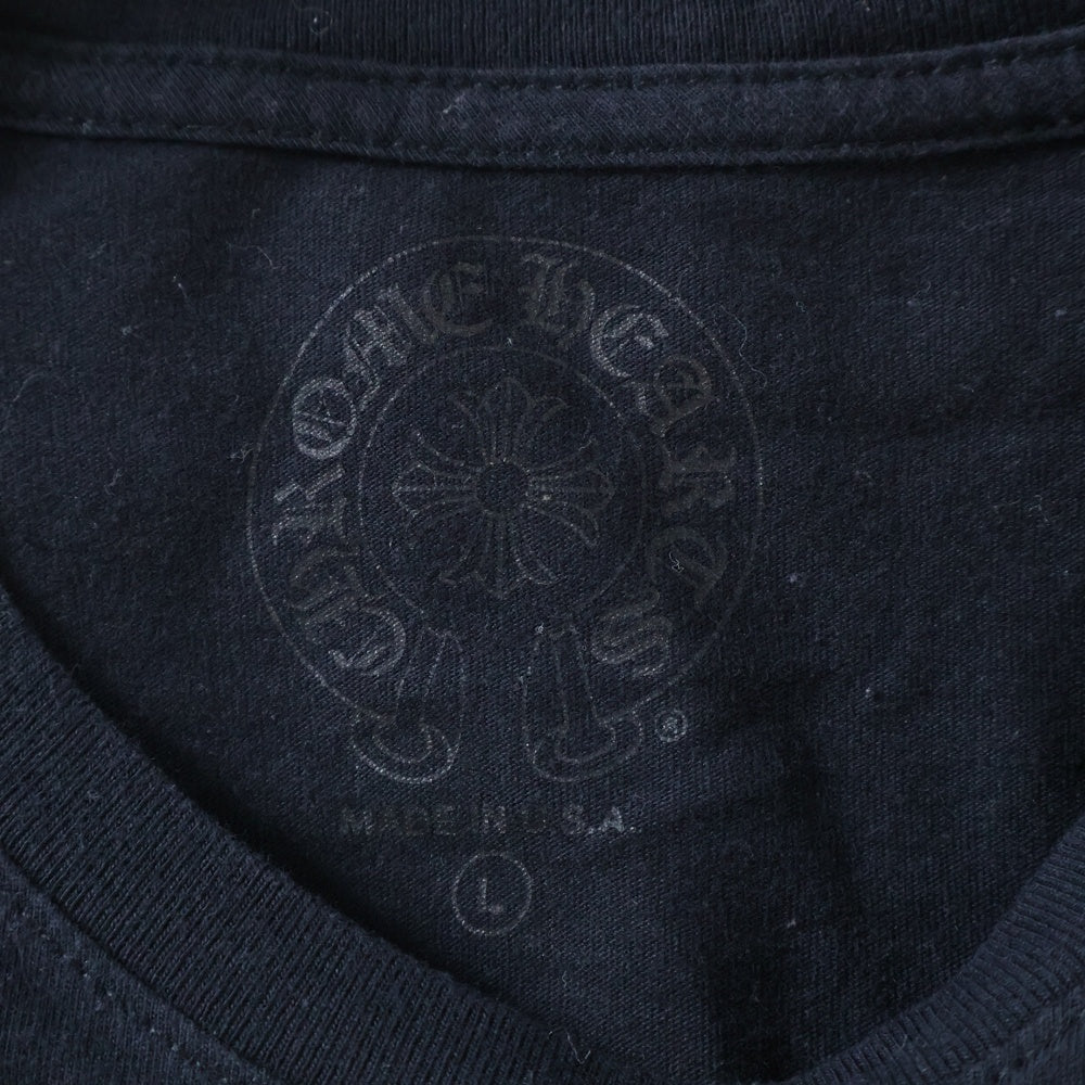 CHROME HEARTS(クロムハーツ) Cross Tire Track Tee バックセメタリープリント クルーネック 半袖Tシャツ ブラック
