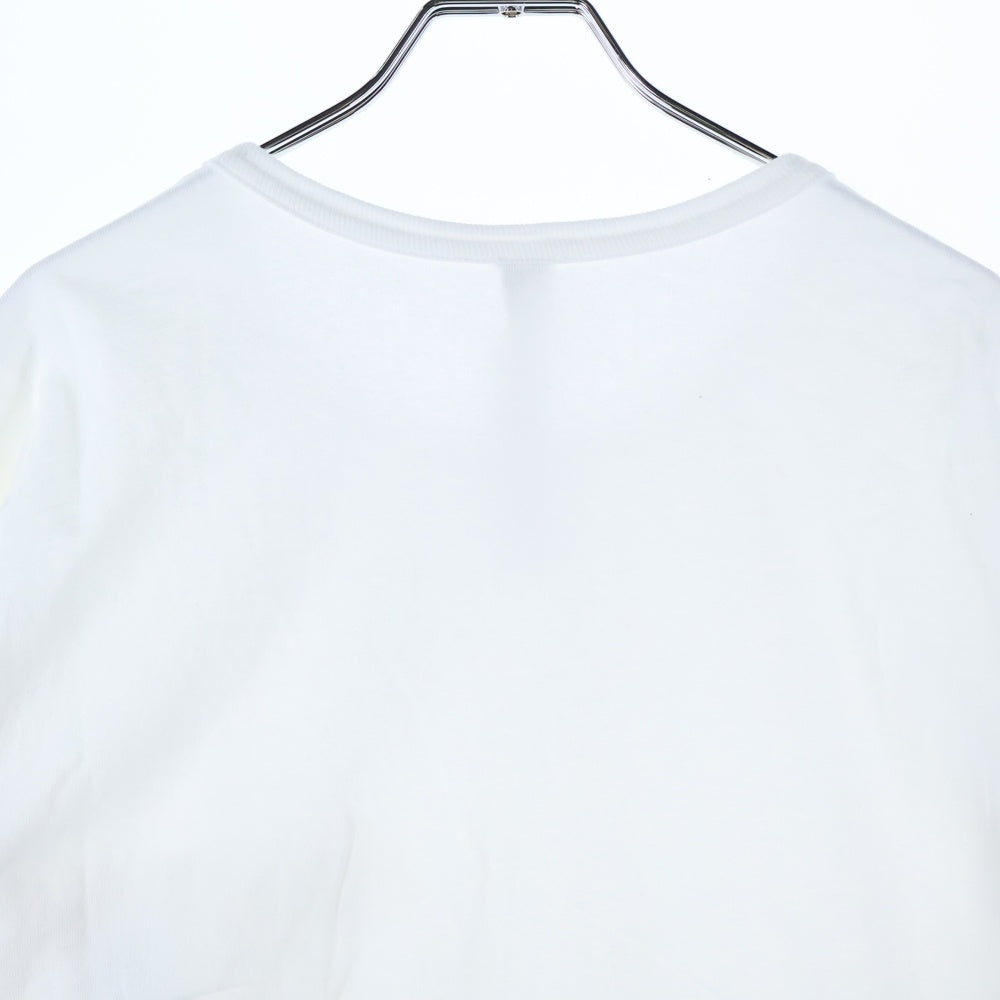 CHROME HEARTS(クロムハーツ) YNOT L/S TEE フロントロゴ刺繍 袖CHクロス刺繍 クルーネック 長袖Tシャツ ホワイト