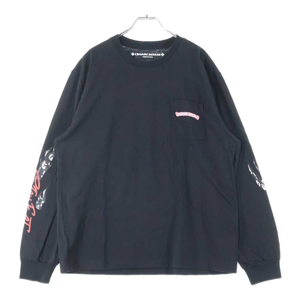 CHROME HEARTS(クロムハーツ) ×MATTY BOY STAYFAST RACE TEAM SWEAT グラフィックプリント クルーネック 長袖Tシャツ ブラック
