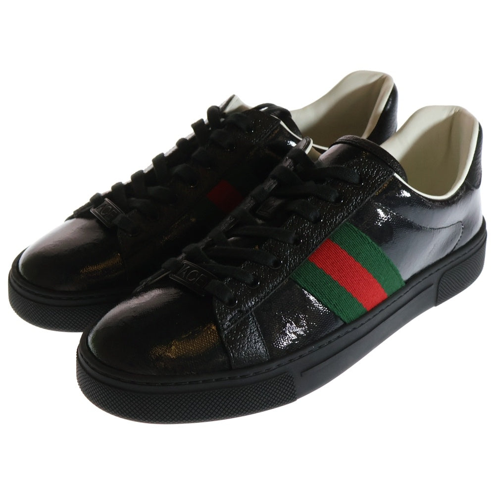 GUCCI(グッチ) ウェブストライプ GG レザーローカットスニーカー ブラック レディース 760774