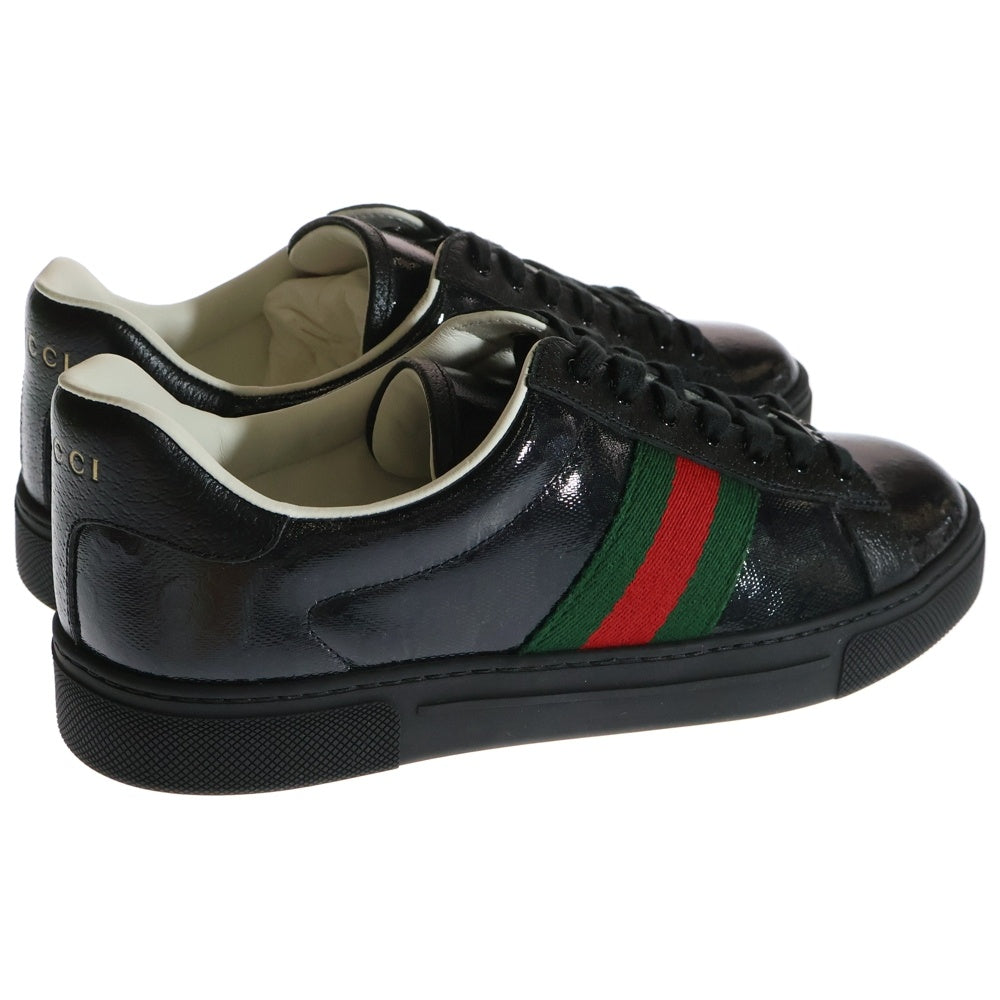 GUCCI(グッチ) ウェブストライプ GG レザーローカットスニーカー ブラック レディース 760774