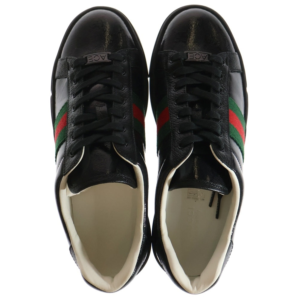 GUCCI(グッチ) ウェブストライプ GG レザーローカットスニーカー ブラック レディース 760774