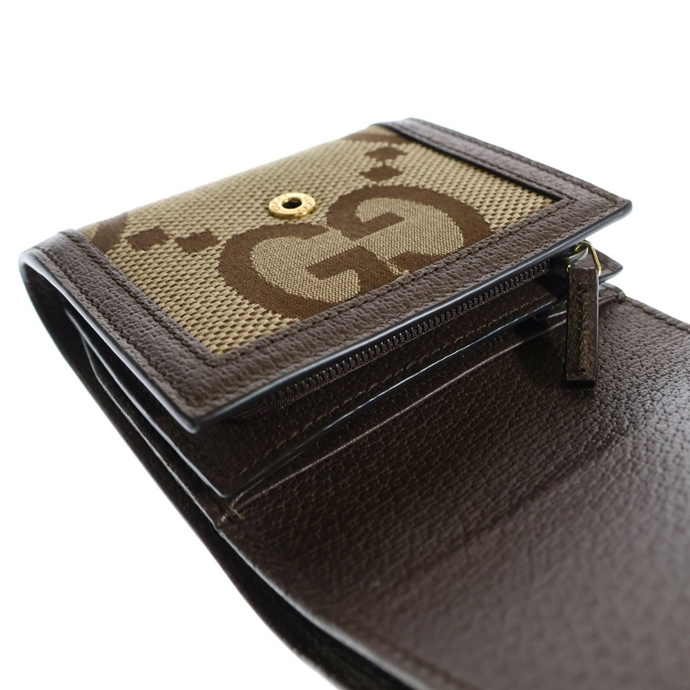 GUCCI(グッチ) ジャンボGG ダイアナ バンブー コンパクトウォレット 二つ折り財布 ブラウン 658635