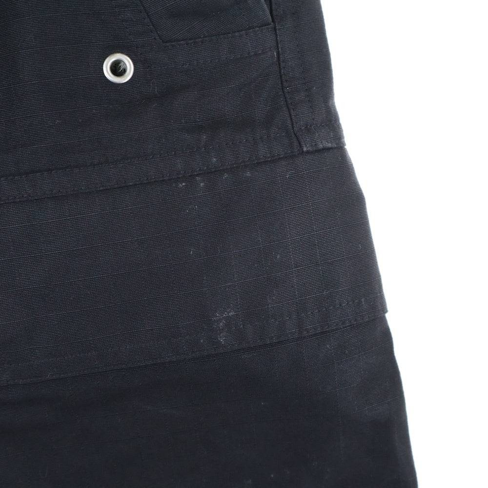 Rick Owens(リックオウエンス) 23SS Cotton Ripstop Cargo Bela Short コットンリップストップ カーゴベラショーツ ハーフパンツ ブラック RR01C4300-CR