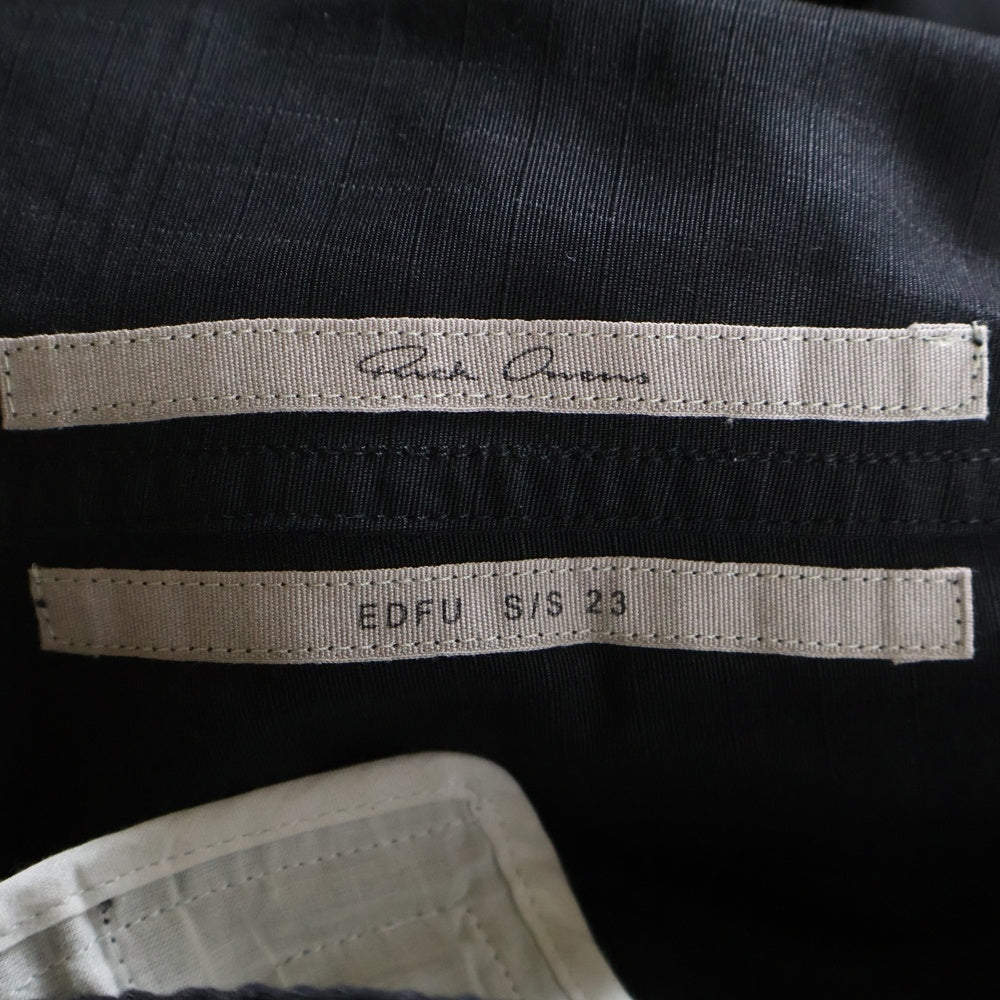 Rick Owens(リックオウエンス) 23SS Cotton Ripstop Cargo Bela Short コットンリップストップ カーゴベラショーツ ハーフパンツ ブラック RR01C4300-CR