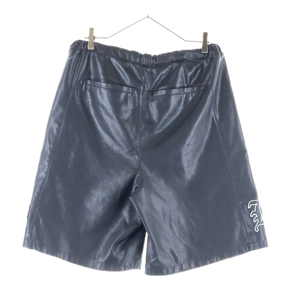 BREATH(ブレス) 24SS FAUX LEATHER SHORTS フェイクレザーショーツ メッシュパンチングハーフパンツ ブラック BR24SS-P1008