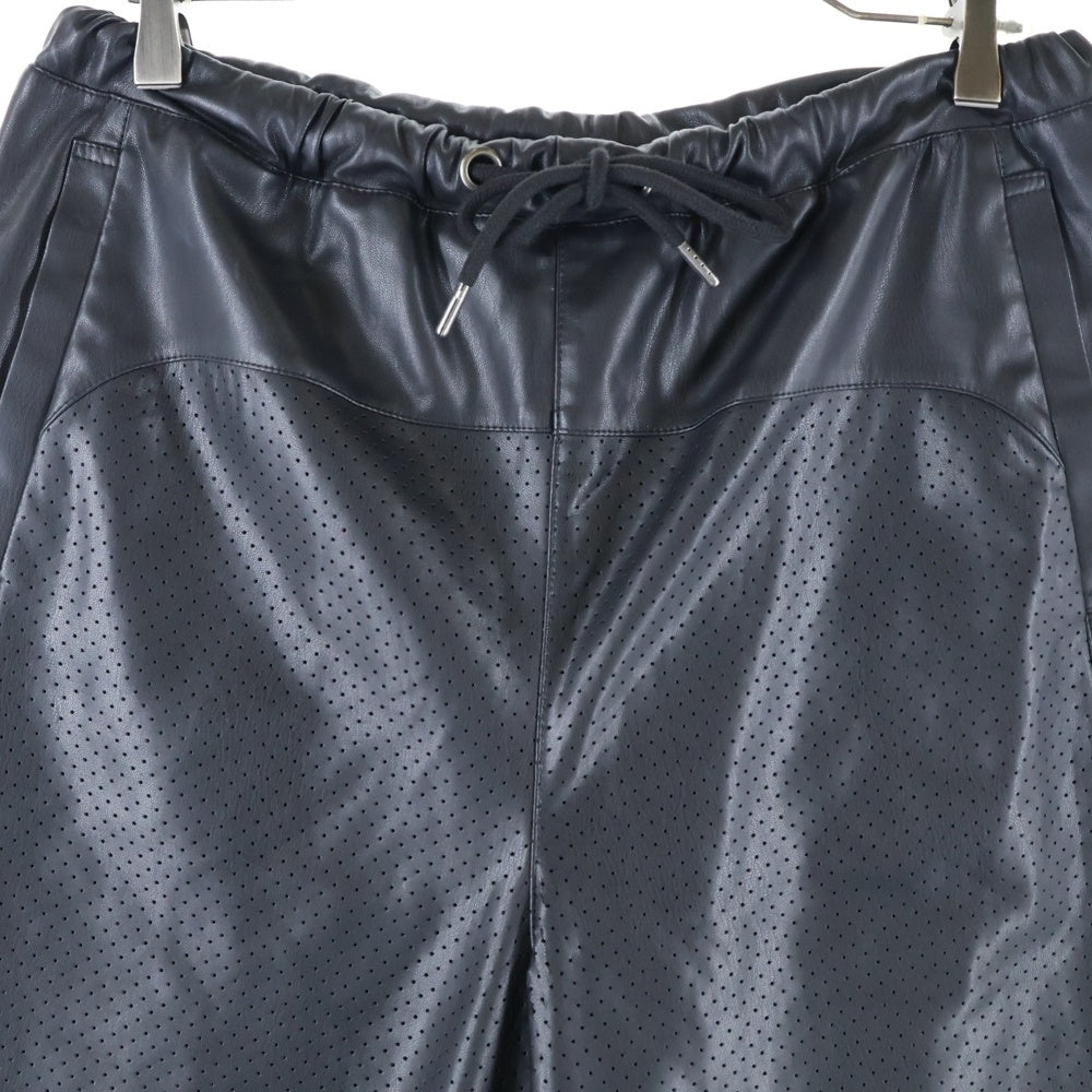 BREATH(ブレス) 24SS FAUX LEATHER SHORTS フェイクレザーショーツ メッシュパンチングハーフパンツ ブラック BR24SS-P1008