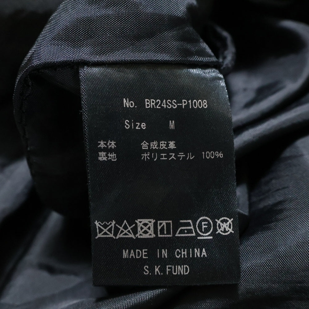 BREATH(ブレス) 24SS FAUX LEATHER SHORTS フェイクレザーショーツ メッシュパンチングハーフパンツ ブラック BR24SS-P1008