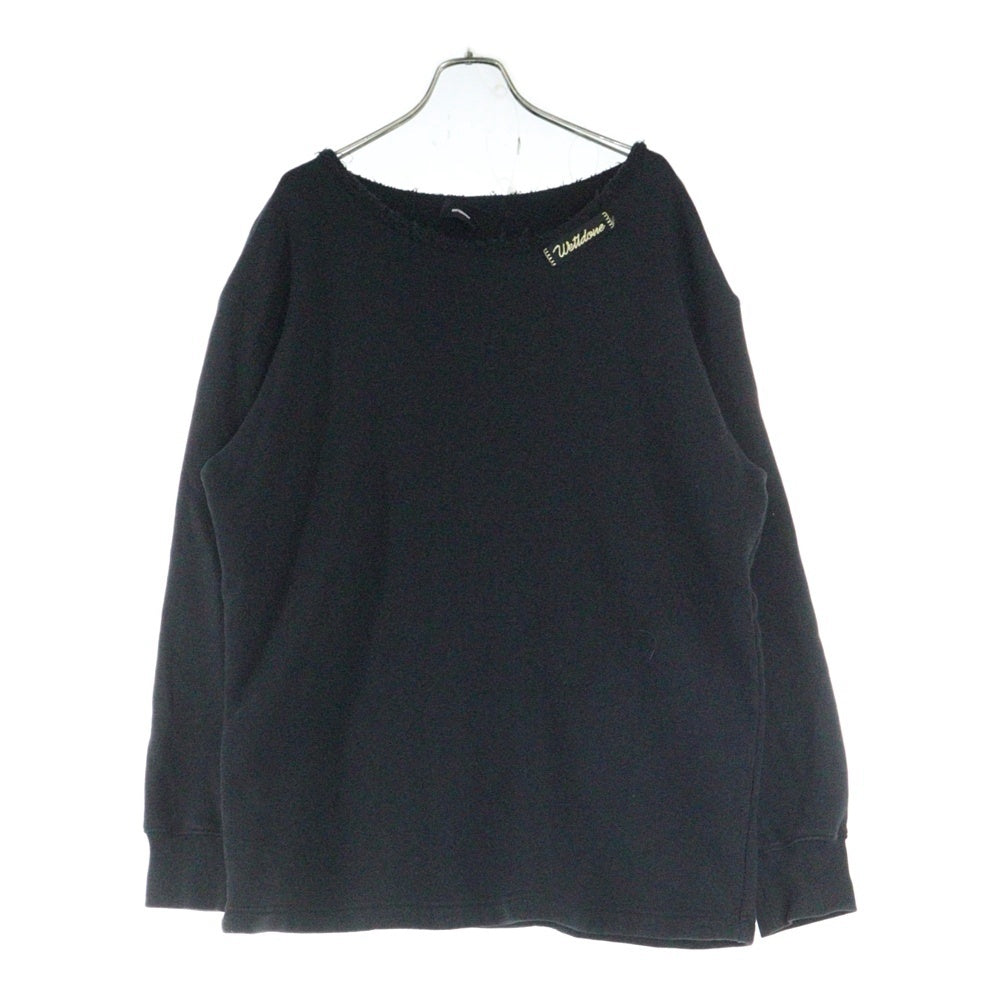 we11done(ウェルダン) 21SS カットオフ ロゴワッペン付きスウェット ブラック WD-TS0-21-509-U-BK