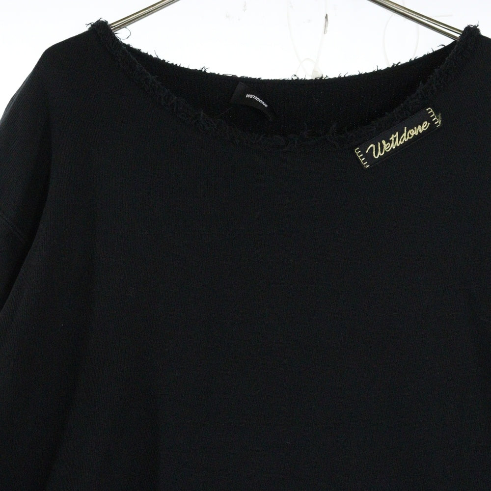 we11done(ウェルダン) 21SS カットオフ ロゴワッペン付きスウェット ブラック WD-TS0-21-509-U-BK